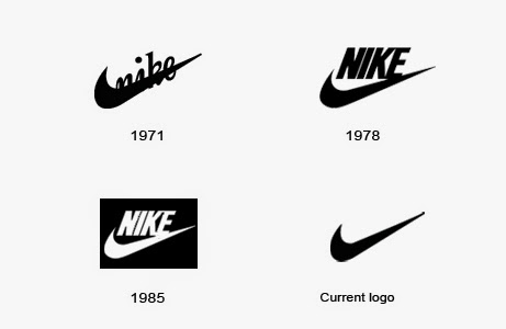 evolução logotipo Nike