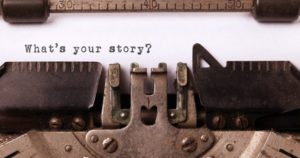 máquina de escrever falando sobre storytelling